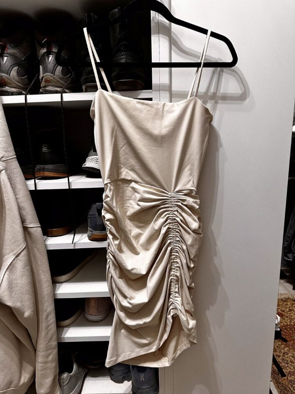 Susana Monaco Ruched Mini Dress Cream Size M